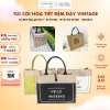 Túi Tote Vintage có đệm đáy giữ form, lót nội thất, thích hợp du lịch biển giá 39.000 VND