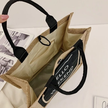 Túi Tote Vintage có đệm đáy giữ form, lót nội thất, thích hợp du lịch biển giá 39.000 VND 8