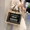 Túi Tote Vintage có đệm đáy giữ form, lót nội thất, thích hợp du lịch biển giá 39.000 VND 9