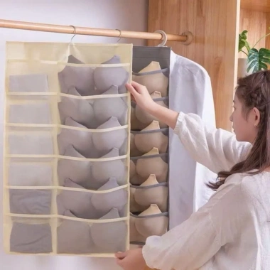 Túi treo 16 ngăn đựng đồ lót – Tiết kiệm không gian tủ quần áo 38x76cm màu ngẫu nhiên 2
