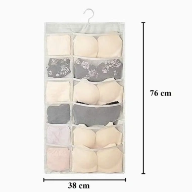 Túi treo 16 ngăn đựng đồ lót – Tiết kiệm không gian tủ quần áo 38x76cm màu ngẫu nhiên 5