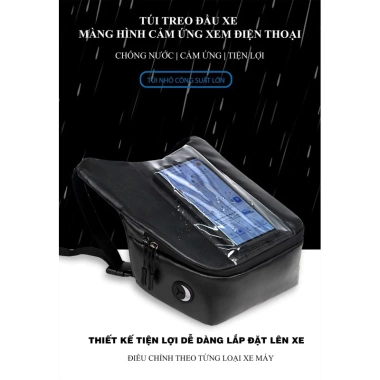 Túi Treo Đầu Xe Máy Chống Nước, Ngăn Đồ Tiện Dụng & Màng Cảm Ứng, Giá 55.000 VND 2