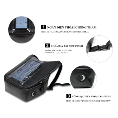 Túi Treo Đầu Xe Máy Chống Nước, Ngăn Đồ Tiện Dụng & Màng Cảm Ứng, Giá 55.000 VND 7