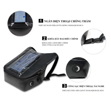 Túi Treo Đầu Xe Máy SIMILI Chống Nước, Cảm Ứng, Xem Bản Đồ, Sạc Đồ, Giá 28.000 VND 6