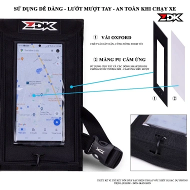 Túi Treo Đầu Xe Máy ZDK Cảm Ứng Xem Bản Đồ Sạc Đựng Đồ Phượt và Chạy Xe Giá 108k 4
