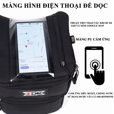 Túi Treo Đầu Xe Máy ZDK Cảm Ứng Xem Bản Đồ Sạc Đựng Đồ Phượt và Chạy Xe Giá 108k 5