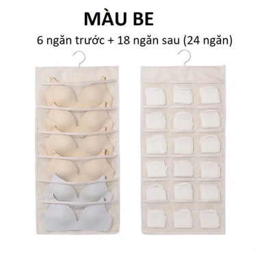 Túi treo đồ lót, tất vớ 2 mặt - Túi treo tủ quần áo nhiều ngăn tiện ích, chỉ 49.000 VND 10
