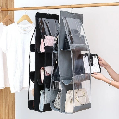 Túi treo giỏ xách 6 ngăn chống bụi - bóp ví, đựng đồ dùng giá 36.162 VND 6 Túi treo giỏ xách 6 ngăn chống bụi - bóp ví, đựng đồ dùng giá 36.162 VND 6