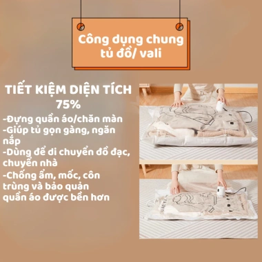 Túi Treo Quần Áo Hút Chân Không Thế Hệ Mới - Chống Ẩm Mốc, Nhỏ Gọn, Giá 49.000đ 9