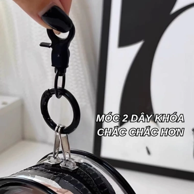 Túi tròn trong suốt đựng tai nghe, cáp sạc điện thoại - Nhỏ gọn, móc treo tiện lợi, chỉ 40.000 VND 6
