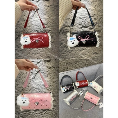 Túi trống mini đeo chéo chấm bi tim nơ 5 màu xinh dễ thương - Giá chỉ 79.000đ