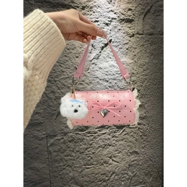 Túi trống mini đeo chéo chấm bi tim nơ 5 màu xinh dễ thương - Giá chỉ 79.000đ