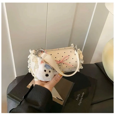 Túi trống mini đeo chéo chấm bi tim nơ 5 màu xinh dễ thương - Giá chỉ 79.000đ