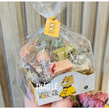 Túi trong suốt đế giấy hình ngộm đựng bánh quy 10 cái - Giá 26.000 VNĐ, giảm giá
