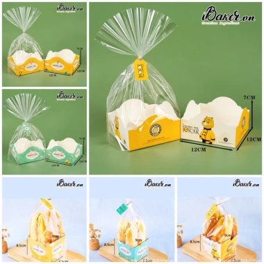 Túi trong suốt đế giấy hình ngộm đựng bánh quy 10 cái - Giá 26.000 VNĐ, giảm giá