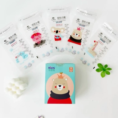 Túi trữ sữa Kichilachi 250ml 50 túi cảm biến nhiệt hình thú công nghệ Nhật Bản - Giá 125k Uni Baby