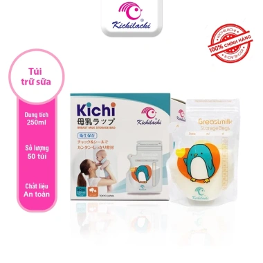 Túi trữ sữa Kichilachi có vòi hình thú ngộ nghĩnh - 2 khóa zip chắc chắn, giảm giá chỉ 80.000đ Uni Baby