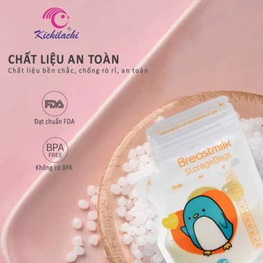 Túi trữ sữa Kichilachi có vòi hình thú ngộ nghĩnh - 2 khóa zip chắc chắn, giảm giá chỉ 80.000đ Uni Baby