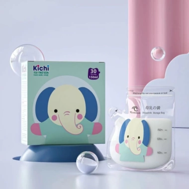 Túi trữ sữa Kichilachi có vòi hình thú ngộ nghĩnh - 2 khóa zip chắc chắn, giảm giá chỉ 80.000đ Uni Baby