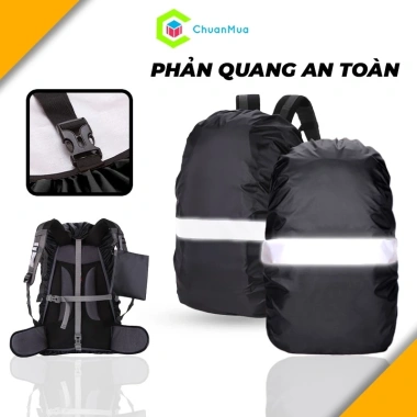 Túi Trùm Balo Chống Thấm Nước Đi Mưa Phản Quang Đa Năng - Khóa Cài Tiện Ích cho Du Lịch và Đi Học