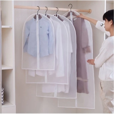 Túi trùm bảo quản quần áo lẻ treo tủ, chống bụi, thấm nước, ẩm, nhựa đa kích thước - Giá 13.000 VND 3