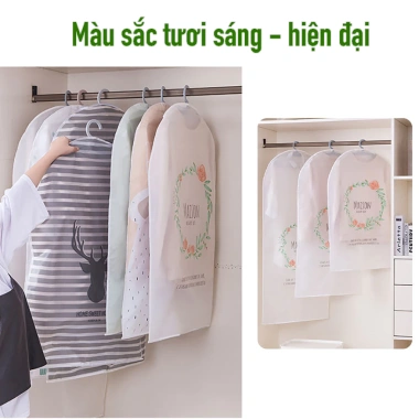 Túi trùm PEVA chống bụi, thấm nước, khoá kéo, treo đồ - Giá chỉ 40.000đ
