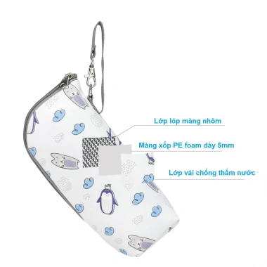 Túi ủ bình sữa 3 lớp giữ nhiệt, chống thấm – phù hợp Avent, Dr Browns, Moy, 72.280₫ 3