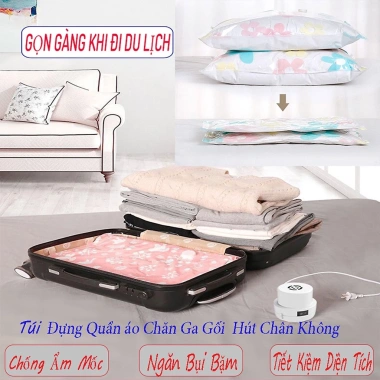 Túi và Máy Hút Chân Không Quần Áo - Chống Mốc, Tiết Kiệm Diện Tích, Giá 18.899₫