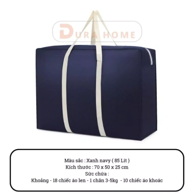 Túi Vải 110L Chống Nước DURAHOME - Đựng Quần Áo Cỡ Lớn, Quai Xách Chịu Tải Cao