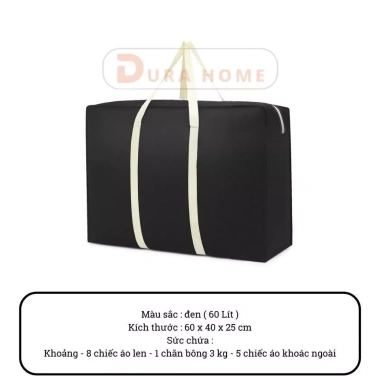 Túi Vải 110L Chống Nước DURAHOME - Đựng Quần Áo Cỡ Lớn, Quai Xách Chịu Tải Cao