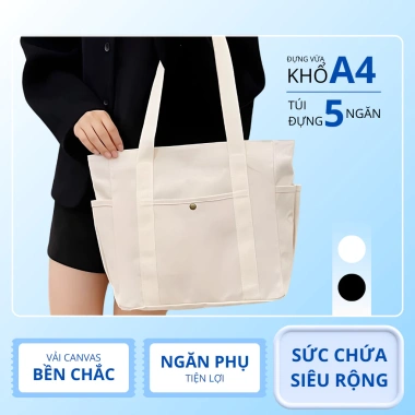 Túi vải bố đa năng đeo vai dung tích lớn - Giá chỉ 69.000đ, giảm từ 87.630đ 2