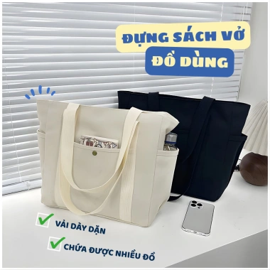 Túi vải bố đa năng đeo vai dung tích lớn - Giá chỉ 69.000đ, giảm từ 87.630đ 6