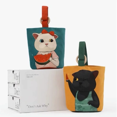 Túi vải canvas đựng bình ly giữ nhiệt, hộp cơm, mỹ phẩm, tiện lợi đi học đi làm, giảm còn 39.000đ