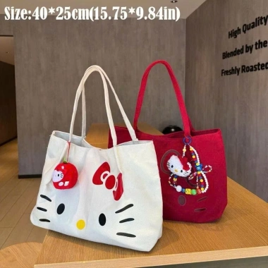 Túi vải canvas dung tích lớn HelloKitty và túi đeo vai LUCI học sinh Giá 75.000₫