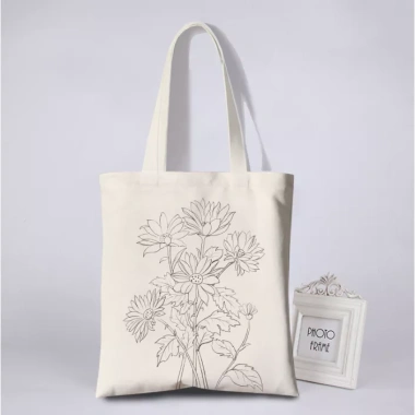 Túi vải canvas họa tiết hoa đơn giản phù hợp vẽ và tô màu, giá ưu đãi 28.500₫ 5