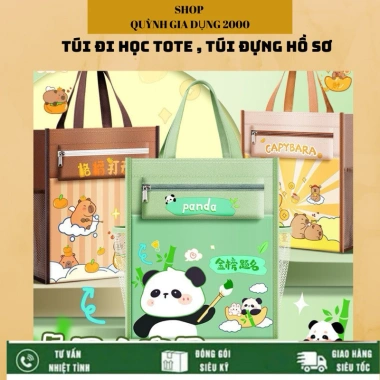 Túi vải Capybara đi học thêm đa năng cho bé trai, bé gái - Nhẹ, bền, FREESHIP - 90.870₫