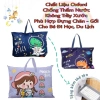 Túi vải chống thấm bé - đựng chăn gối đi học, du lịch, mẫu hoạt hình, tặng thẻ tên 2