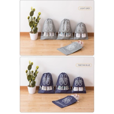 Túi Vải Đựng Giày Dép Dây Rút Chống Bẩn Du Lịch Lớn 43x32cm DANOMALL Chọn Màu 6