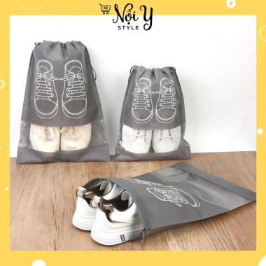 Túi vải đựng giày dép dây rút chống bẩn du lịch size lớn, họa tiết đẹp mắt Tg3
