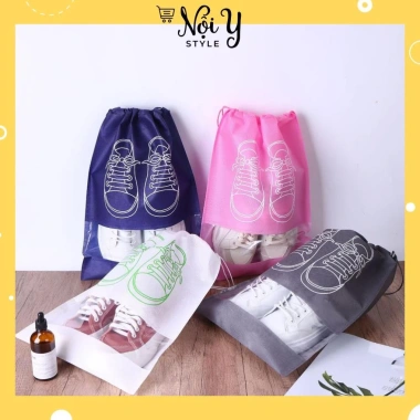Túi vải đựng giày dép dây rút chống bẩn du lịch size lớn, họa tiết đẹp mắt Tg3