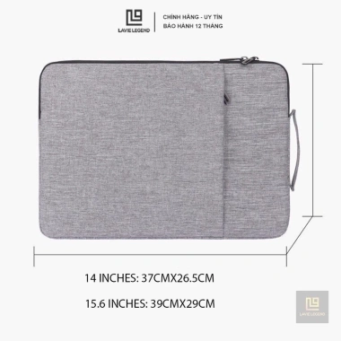 Túi vải đựng laptop chống sốc - Cặp laptop thời trang công sở, đa ngăn, quai xanh than