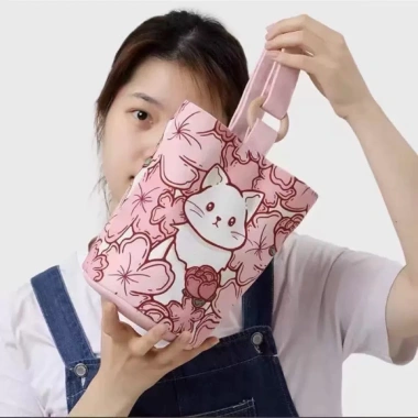 Túi vải đựng ly, bình nước cao cấp siêu dày 21x15cm - Giá ưu đãi 42.000đ
