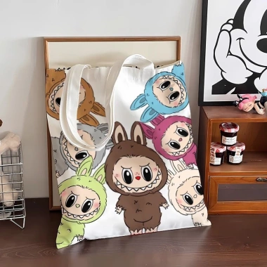 Túi vải Labubububububububu Tote sinh viên đa năng, đựng sách, học phí, một vai - giảm giá 22%