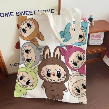 Túi vải Labubububububububu Tote sinh viên đa năng, đựng sách, học phí, một vai - giảm giá 22%