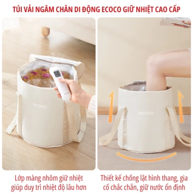 Túi vải ngâm chân di động ECOCO giữ nhiệt, gấp gọn kèm túi thảo dược 185.000₫