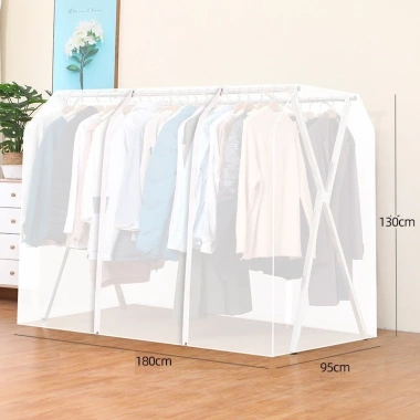 Túi vải nhựa dẻo dày phủ khung X bảo quản quần áo, chống bụi, thấm nước, khóa kéo 2