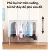 Túi vải nhựa dẻo dày phủ khung X bảo quản quần áo, chống bụi, thấm nước, khóa kéo 6