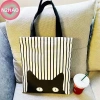 Túi Vải Nữ Sinh Sọc Mèo - Satchel Lớp Vai Dung Tích Lớn Dễ Thương 78.840₫ 5
