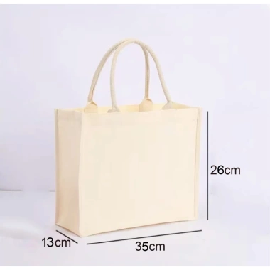 Túi vải sợi đay màu trơn phong cách vintage đựng A4 - Giá chỉ 110.000đ | tday196
