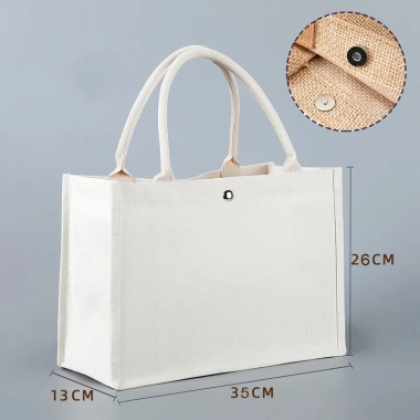 Túi vải sợi đay màu trơn phong cách vintage đựng A4 - Giá chỉ 110.000đ | tday196